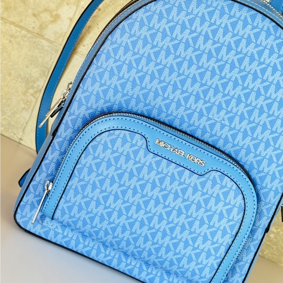 Michael Kors Jaycee Medium Backpack MK Blue - Picture 13 of 13